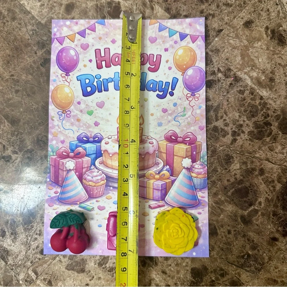 Handmade Generic Purple Themed Crayon Birthday Card NEW